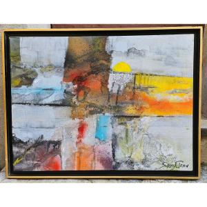 Modernist Composition By Jean Savy 20th-21st Century