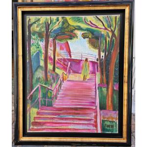 Stair Climbing By Laszlo Barta 1902-1961