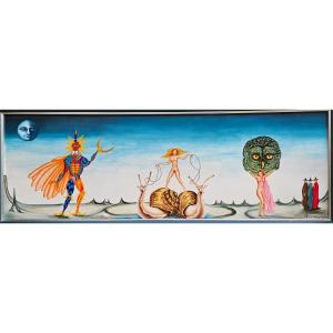 Surrealist Composition By Avon Campana 1927-2024