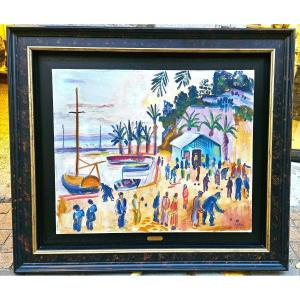 Boules Games In Sanary/mer By Laszlo Barta 1902-1961