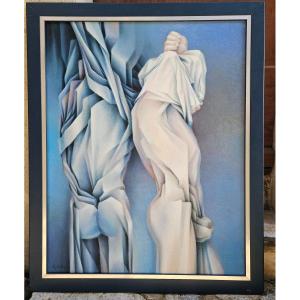 2 Draped Figures By Charles Louis Lasalle Born In 1938