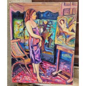 The Model In The Workshop By Gérard Fagard 1938-2021