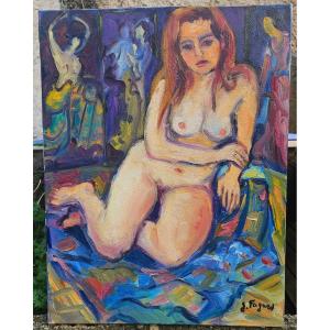 Anastasia In Front Of The Screen By Gérard Fagard 1938-2021