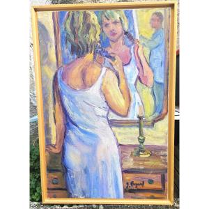 Model Doing Her Hair By Gérard Fagard 1938-2021