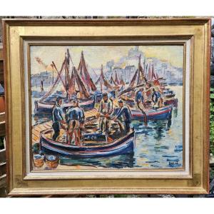 Port Of Marseille By Laszlo Barta 1902-1961