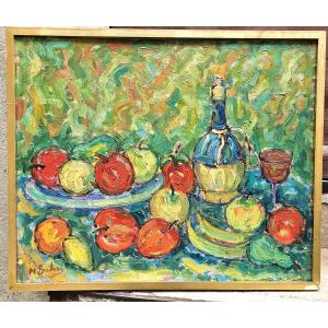 Fruits And Chianti By Nathan Gutman 1914-1990