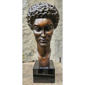 Art Deco Bronze Bust Of Max Le Verrier 1891-1973