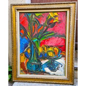 Flowers And Fruits By Antoine Ferrari 1910-1995