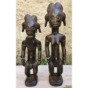 Pair Of Baoulé Statues From Ivory Coast