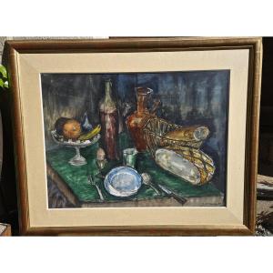 Composition On A Table By Jean Claude Imbert 1919-1993