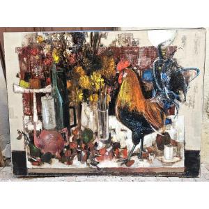The Rooster And The Coffee Pot 1963 By Robert Vernet Bonfort 1934-2017