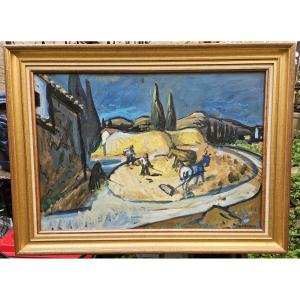 The Wheat Harvest By Auguste Chabaud 1882-1955