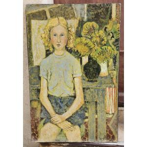 Woman And Flowers By Robert Vernet - Bonfort 1934-2017