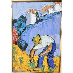 Peasant At Work By Pierre Ambrogiani 1907-1985
