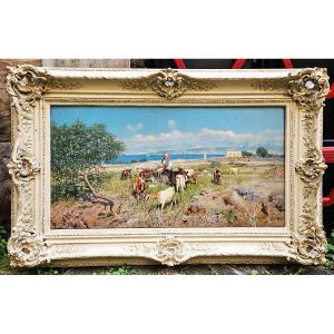The Goatherd By Fausto Giusto 1867-1941