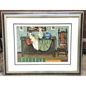 Interior Scene By Eugène Baboulene