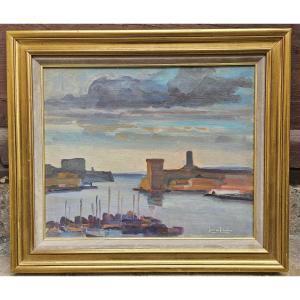 The Port Of Marseille By Jean De Tchorlou 1892-1969