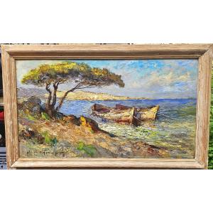 The Two Boats By Noël Canepa 1885-1965