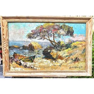 The Boat Under The Umbrella Pines By Noël Canepa 1885-1965