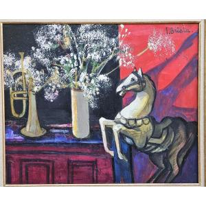 Horse And Flowers By Georges Briata