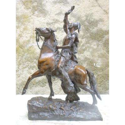 Chef Indien bronze xixème signé Letourneau