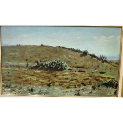 Landscape Of Provence By Pierre Grivolas 1823-1906