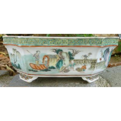 Jardiniere China Porcelain Famille Verte XVIIIth-xixth