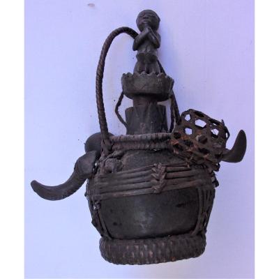  Calabash Of Sorcerer Or Healer Old Teke Zaire With Beautiful Patina Of Use