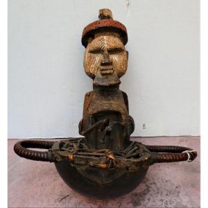 Ancient Reliquary Basket Téké Du Congo