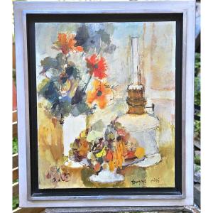 Bouquet And Lamp By Françoise Pirro