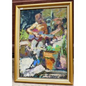 The Young Guitarist By Marius Woulfart 1905-1991