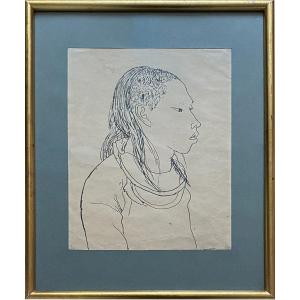 Portrait Of A Woman – Vietnam Indochina By Jean Launois