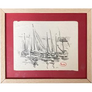 Sailboats In Port By Maximilien Luce 