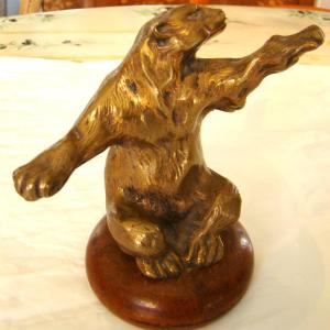 Rare Gilt Bronze Automotive Mascot Representing A Polar Bear