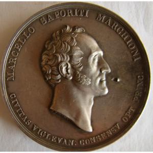 Rare Italian Medal, Silver, Tribute To Marcello Saporiti
