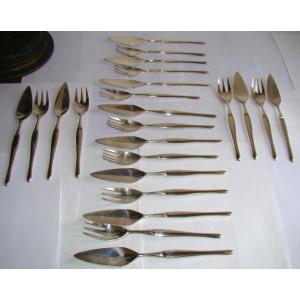  Maison Christofle, Twelve Forks And Twelve Knives, For Fish