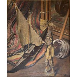 Louis-jean Beaupuy Still Life With African Statette