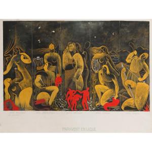 Project For A Lacquer Screen, Gustave Louis Jaulmes (1873 - 1959), Gouache On Paper