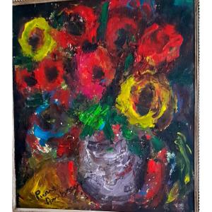 Painting (bouquet) Pierre Ambrogiani