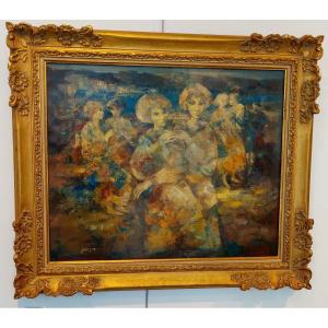 Painting “female Couples” Daniel Jaugey