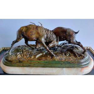 Bronze "deer Fight" Charles Parmantier
