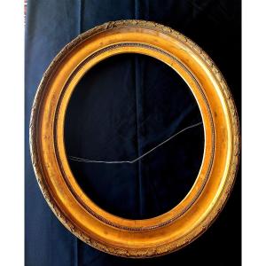 Large Oval Gilded Wooden Frame.
