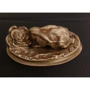 Bronze. Rabbit. Barye.