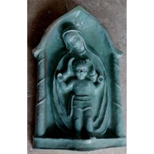 Ceramic "virgin And Child" Salzkammergut.