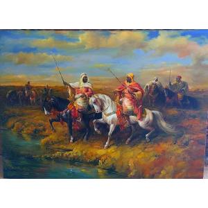 Important Orientalist Painting In The Taste Of Adolph Schreyer