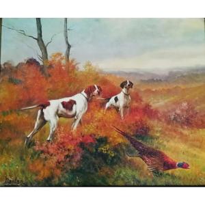 Hunting Dogs At The Stop. Edouard Dantan