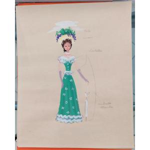 Raymond Peynet (1908-1999) Project For A Theater Costume 