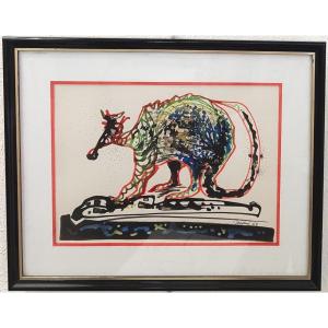 Luis Vidal Molne (1907-1970) Animal Gouache And Ink 1963