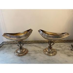 Pair Of Silver Shuttles England London 1904