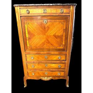 A Louis XVI Secretaire In Rosewood And Rosewood Veneer